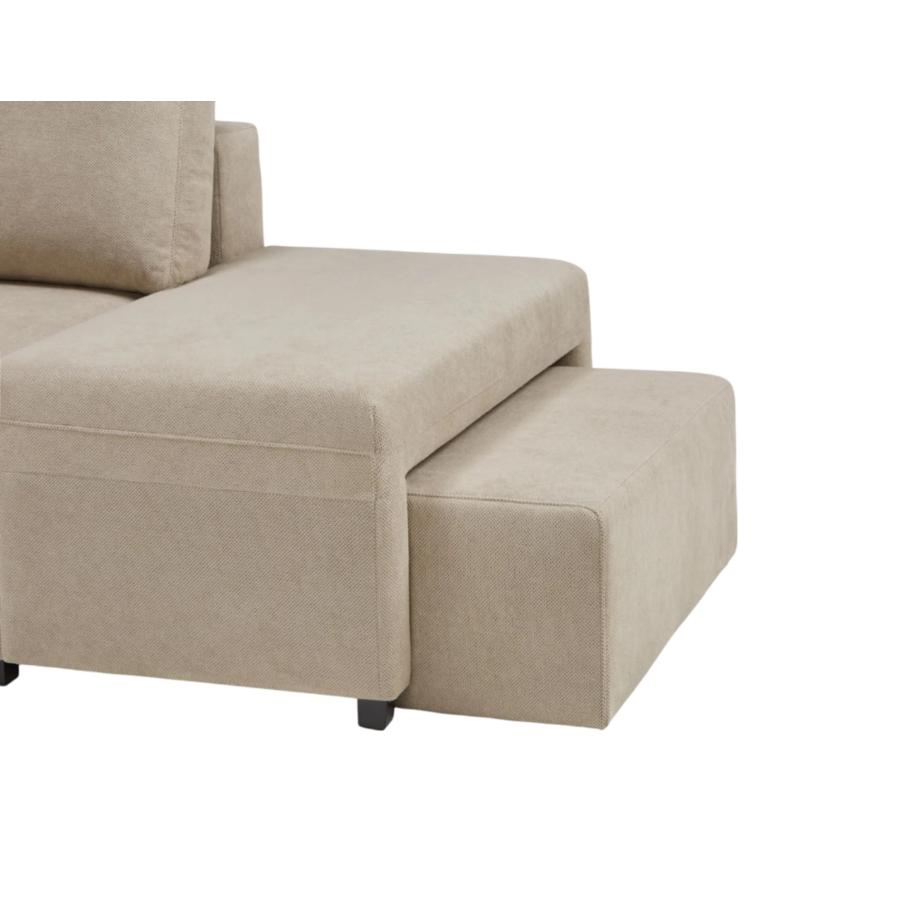 Canapé D'angle NEW NALIA Avec Fontion Lit + Coffre + Pouf Promos printemps