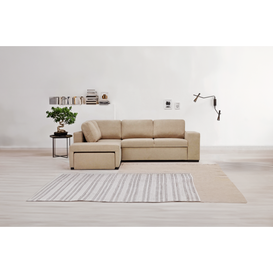 Canapé D'angle NEW NALIA Avec Fontion Lit + Coffre + Pouf Promos printemps