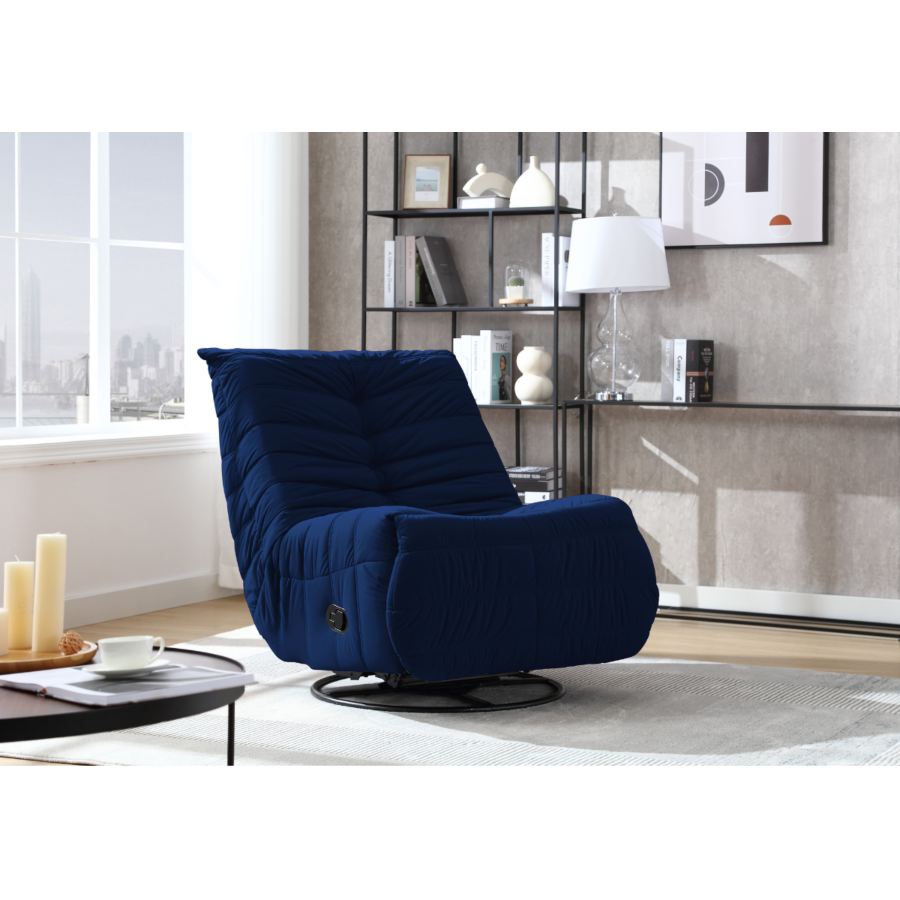 Fauteuil Relax COMFY Pivotant Et à bascule - Bleu Fauteuil relax