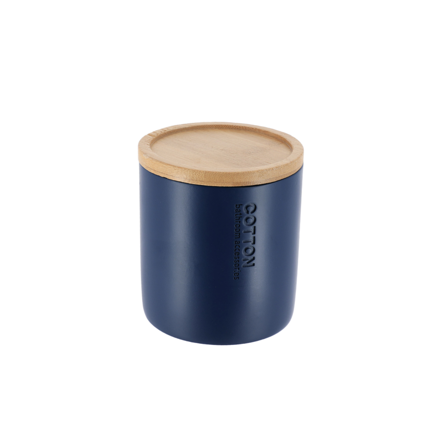 Boîte à coton PRESTIGE Avec Couvercle - Bleu Marine Boites de rangement