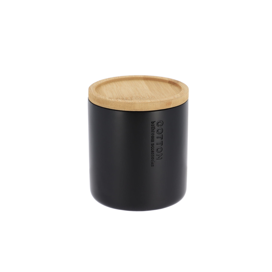 Boîte à coton PRESTIGE Avec Couvercle - Noir Boites de rangement