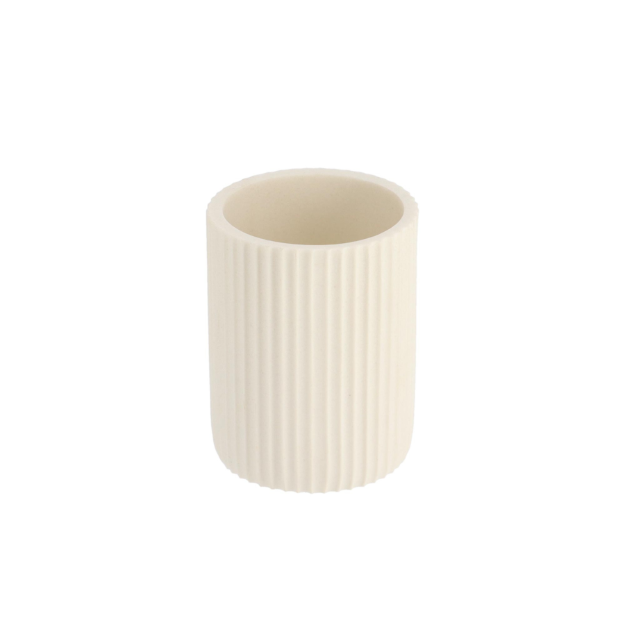 Gobelet En Résine Striée - Blanc Gobelets et distributeurs de savon