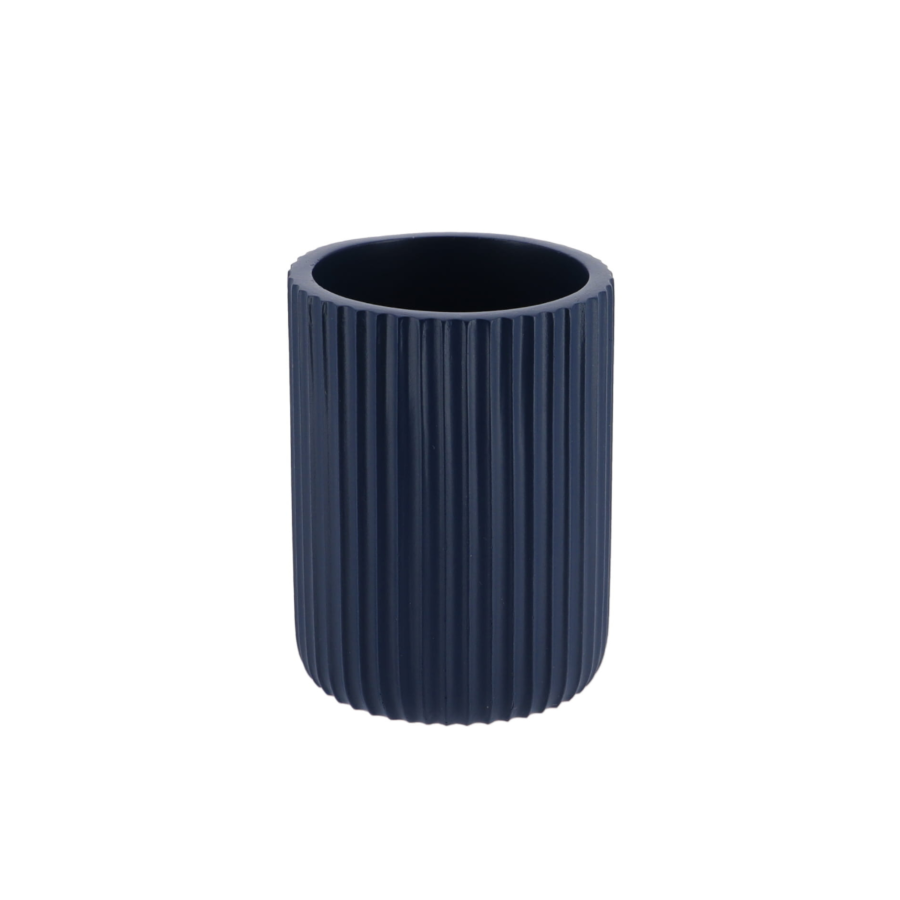Gobelet En Résine Striée - Bleu Marine Gobelets et distributeurs de savon