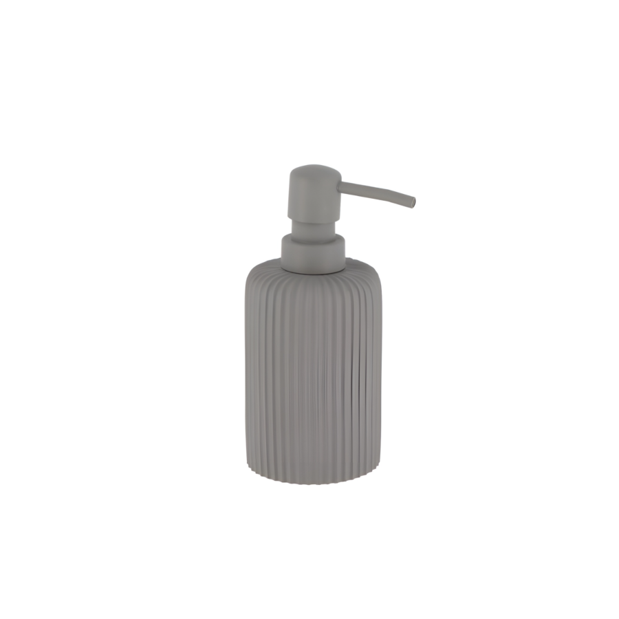 DISTRIBUTEUR à SAVON en resiné Striée 230ml - Gris Gobelets et distributeurs de savon
