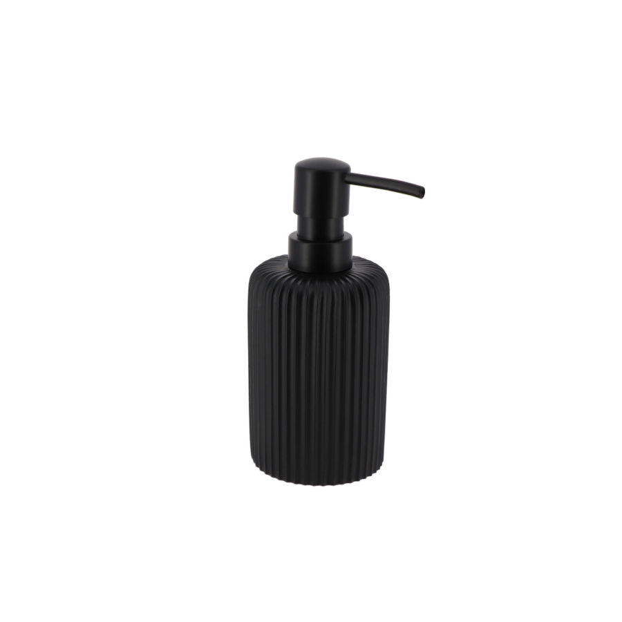 DISTRIBUTEUR à SAVON en resiné Striée 230ml - Noir Gobelets et distributeurs de savon