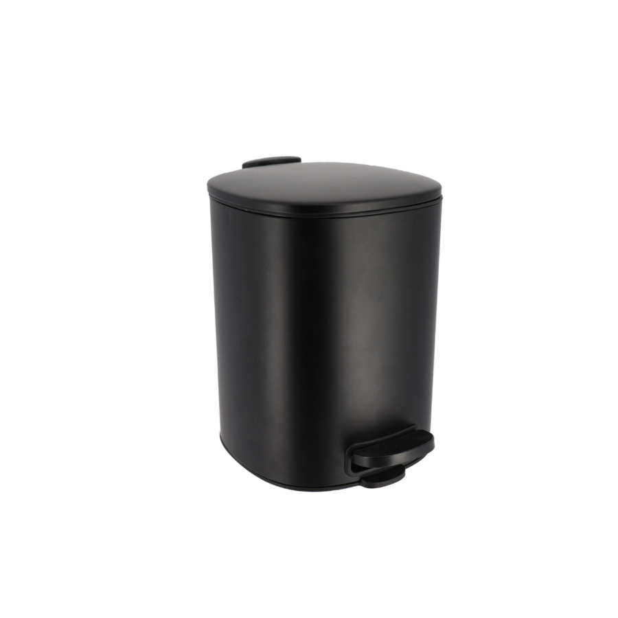 POUBELLE Métal Avec FREIN DE CHUTE 5L - Noir Poubelles de salle de bain