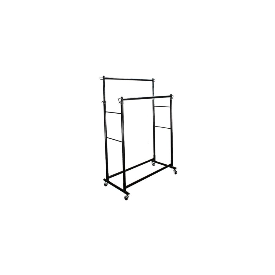 Chariot À Cintres Double Rail PACHECO - Noir / Chromé Accessoires-rangements
