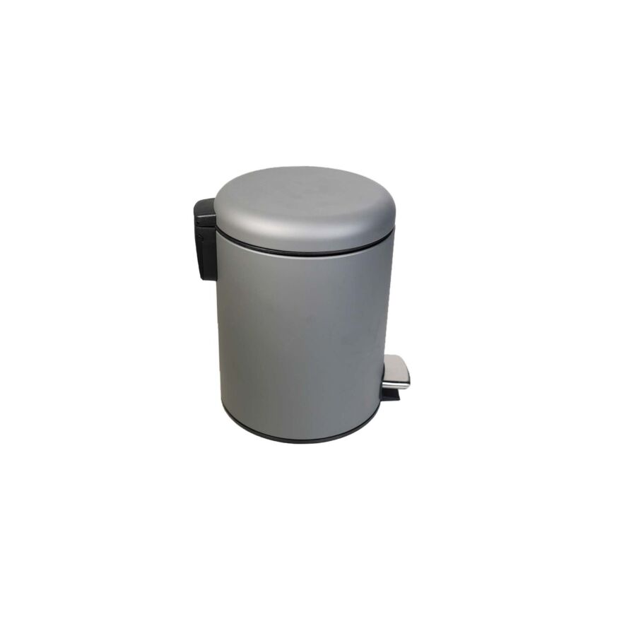 Poubelle 5L À Fermeture Souple - Gris Mat Soldes été