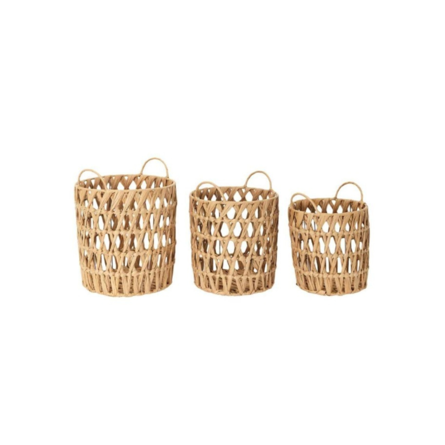 Lot De 3 Paniers Ajouré Avec Anses - Beige Paniers et corbeilles