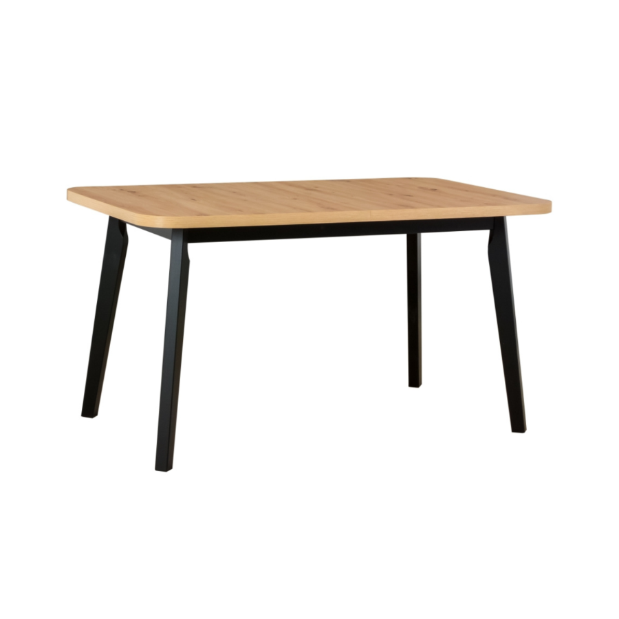 Table à Manger OSLO Extensible avec piètement Noir - Noyer Clair Tables à manger