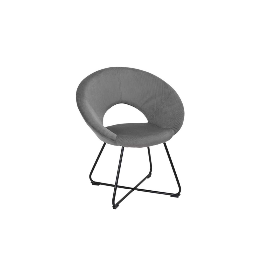Fauteuil GIULIA Rond - Gris Fauteuil simple