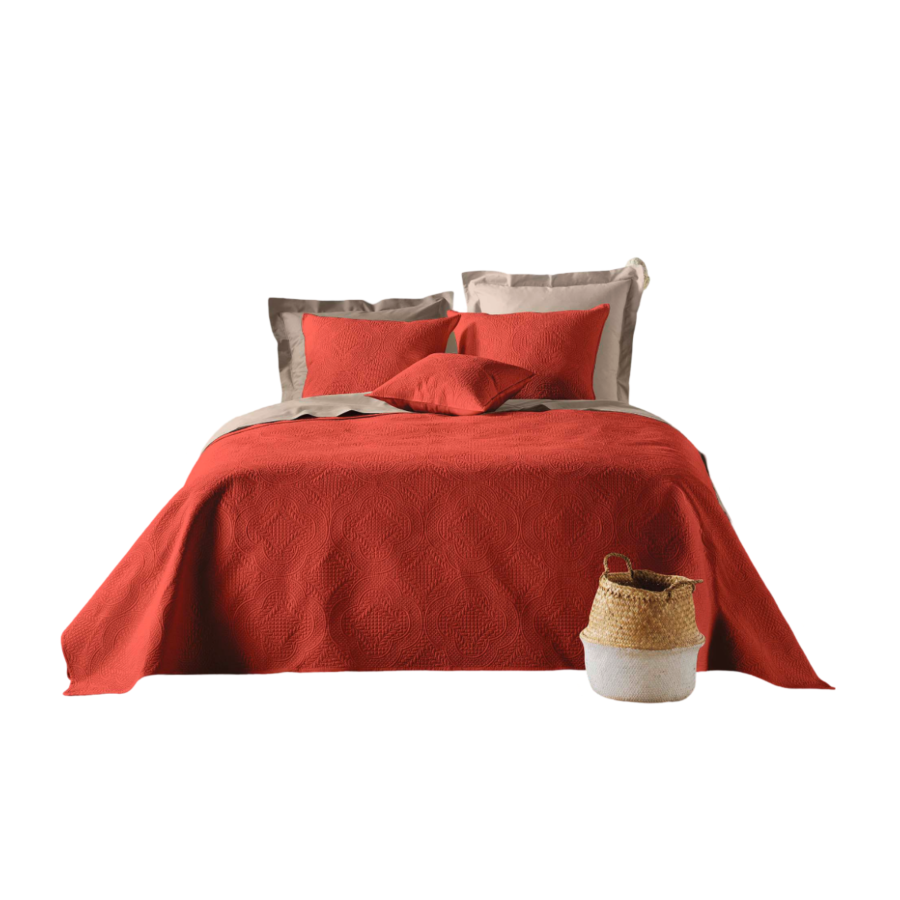 COUVRE LIT 220 x 240cm ROMANE - Terracota Promos printemps