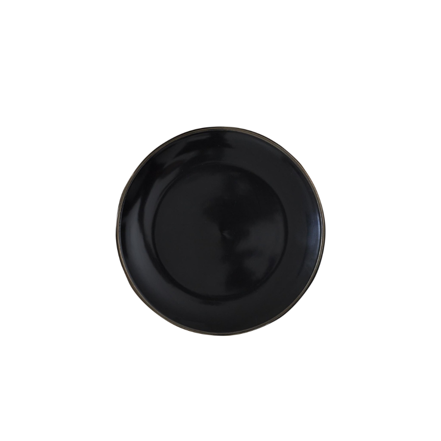 Assiette au liseré doré 20cm - Noir Serviteurs