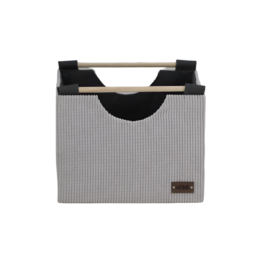 Boîte De Rangement Côtelé 32x31x26cm - Gris Beige Accessoires-rangements