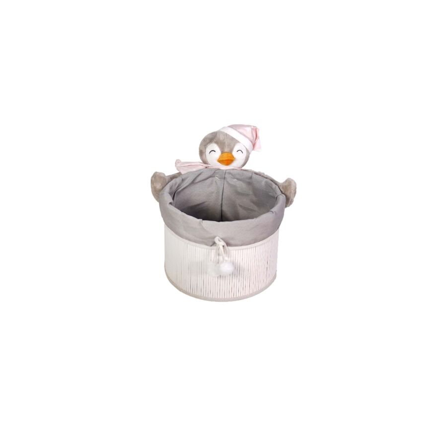 Panier Pingouin Avec Couvercle 28x20cm - Beige Clair Paniers et corbeilles