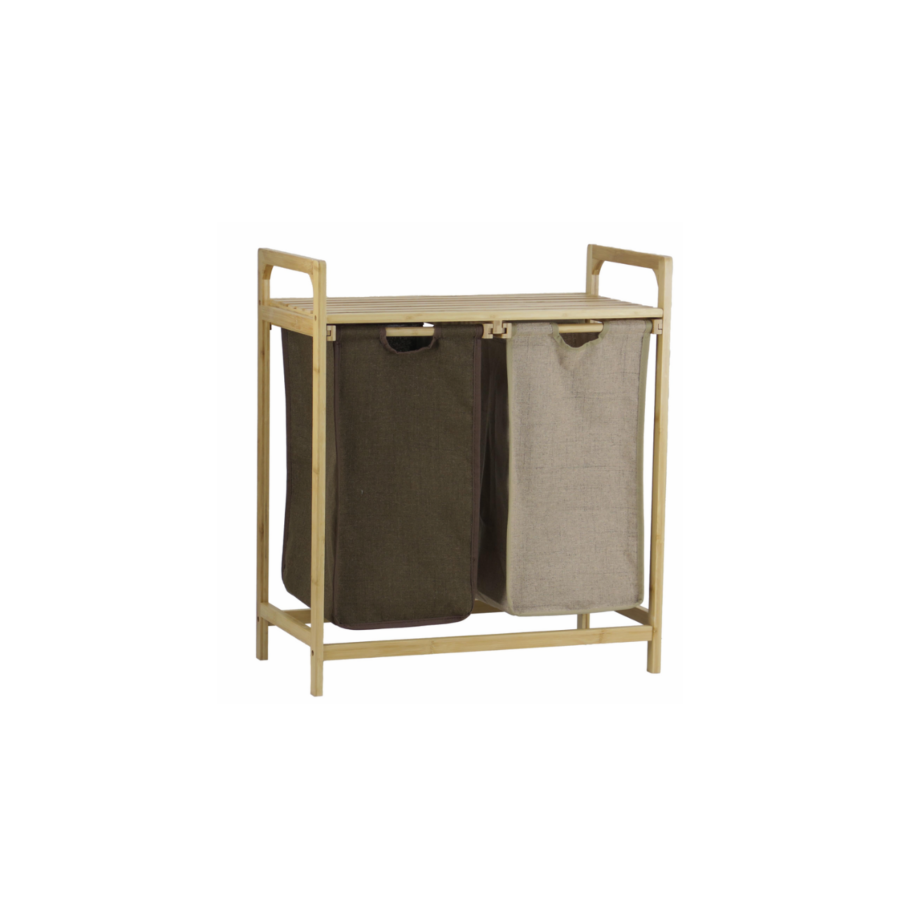 Paniers À Linge -64x33x73cm - Noir / Blanc Accessoires-rangements