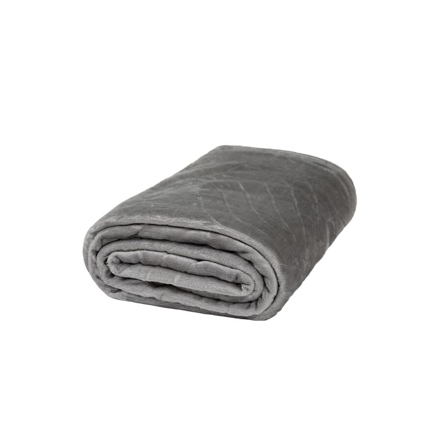 Plaid Flanelle 180x220cm - Gris Plaid et couvertures