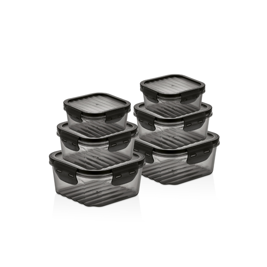 Set De 6 Boîtes De Conservation 14,5cm - Noir Rangement cuisine