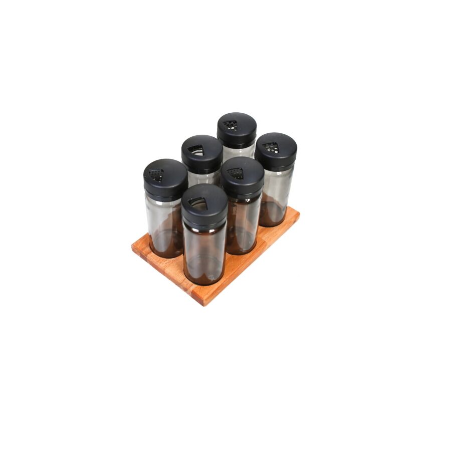 SET DE 6 BOCAUX À ÉPICES - Noir Soldes été