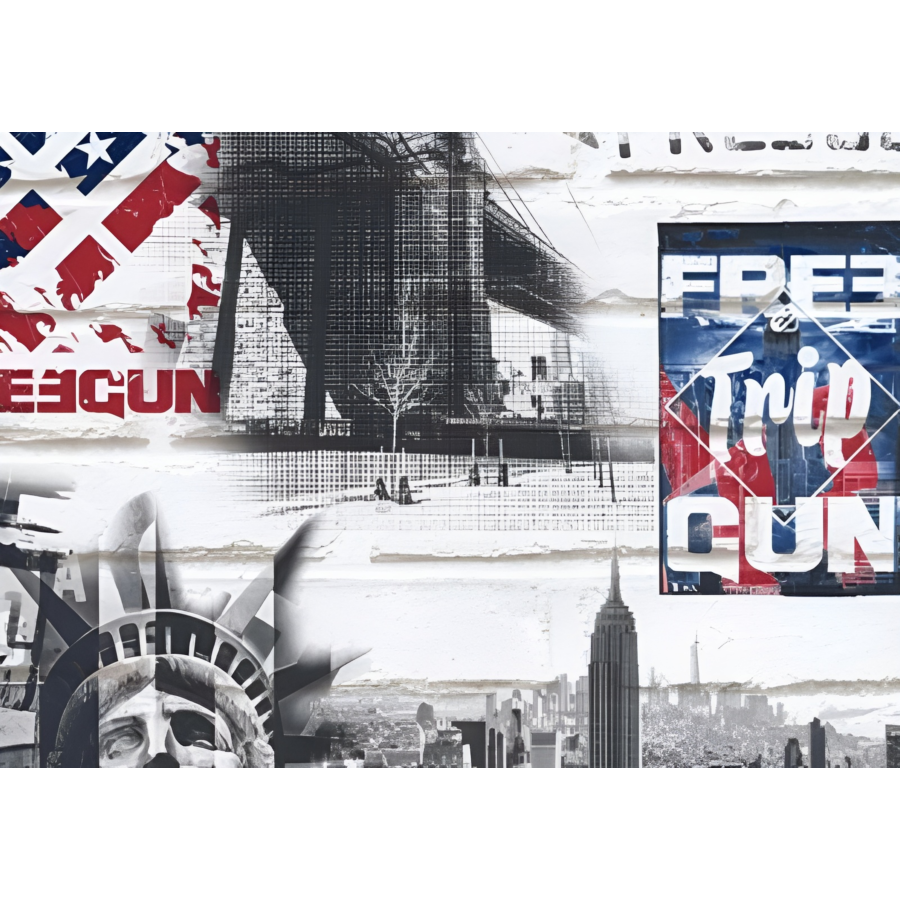 Papier Peint USA Free Gun 10,5m - Multicouleur Papier peint