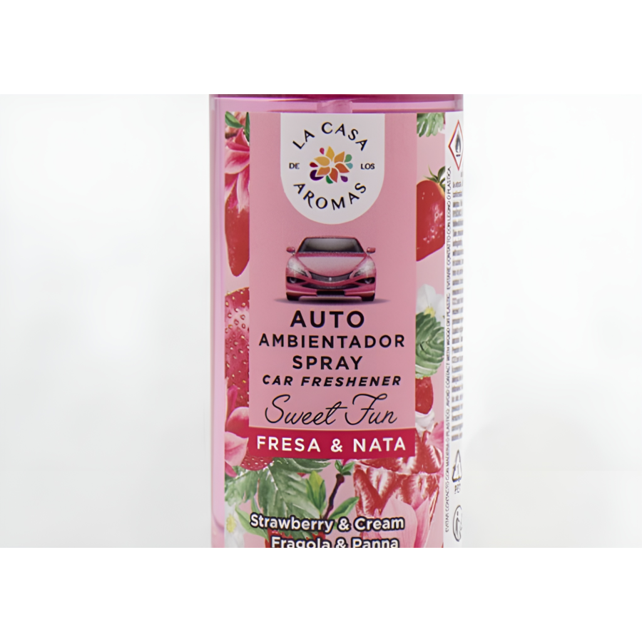 Désodorisant Spray Voiture FRAISE& NATA - Rose Parfums d'ambiance / huiles essentielles