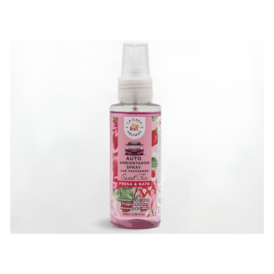 Désodorisant Spray Voiture FRAISE& NATA - Rose Parfums d'ambiance / huiles essentielles