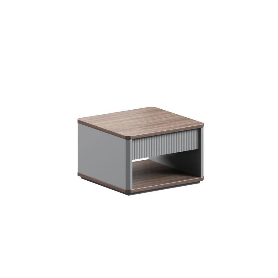 Table De Café LEADER 70x70x45cm - Marron / Gris Table basse d'accueil