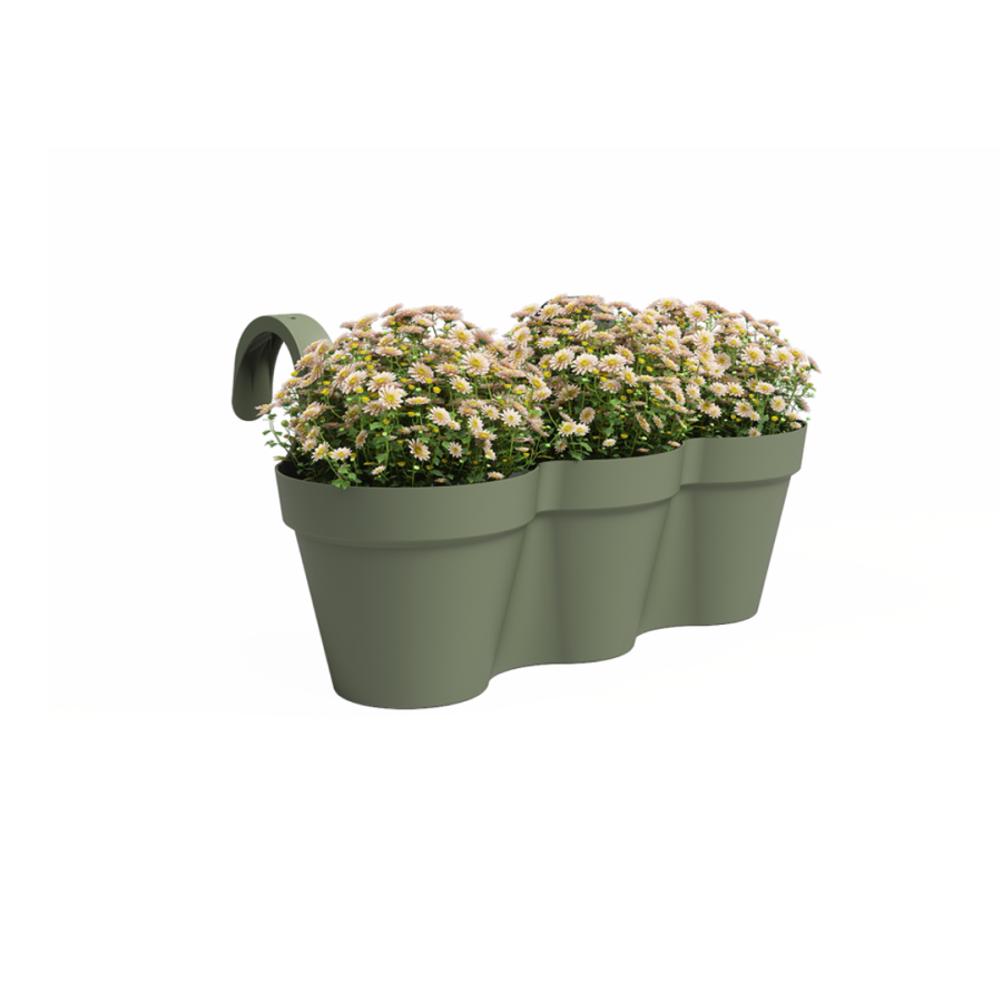 Pot Balcon Capri Triple 54cm - Vert Décorations