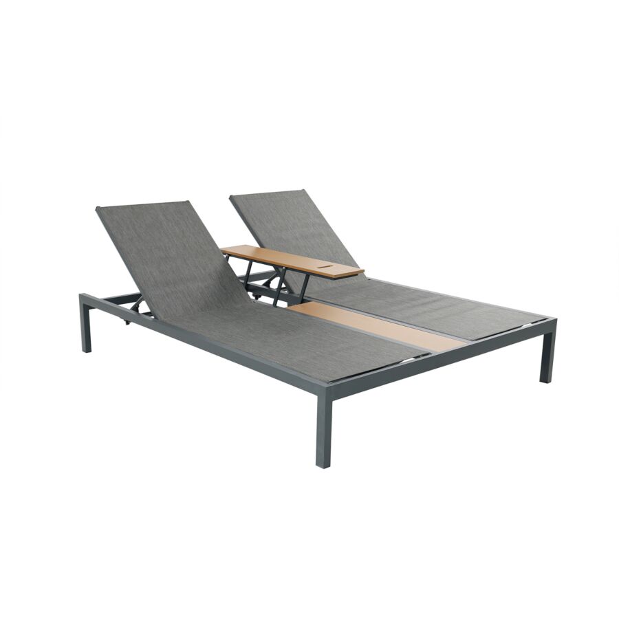 BAIN DE SOLEIL SUNNY LIFE DOUBLE - GRIS FONCE Transat et bain de soleil