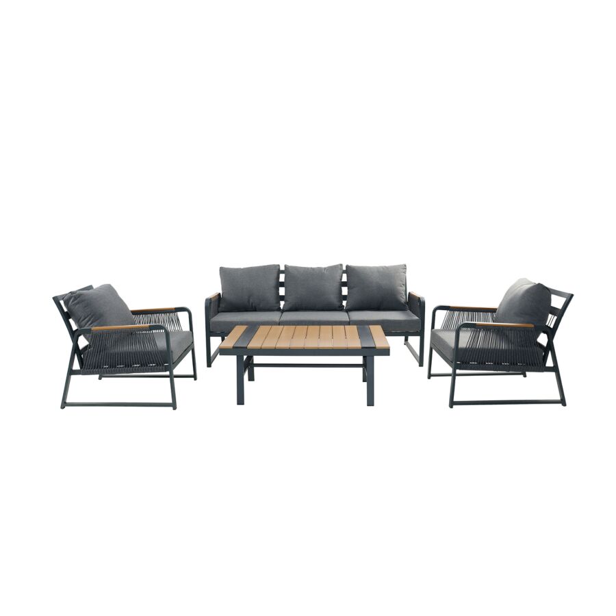SALON De JARDIN ASHWOOD - Gris Foncé Meubles jardin