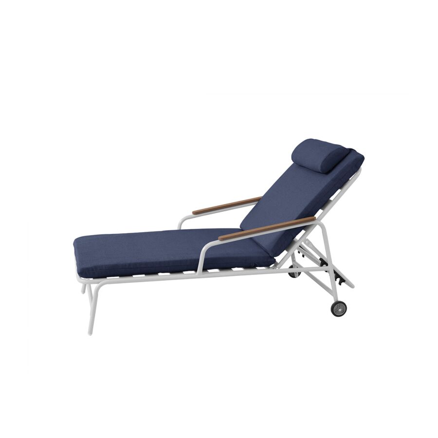 BAIN DE SOLEIL À ROULLETES BAYSIDE - Bleu Transat et bain de soleil