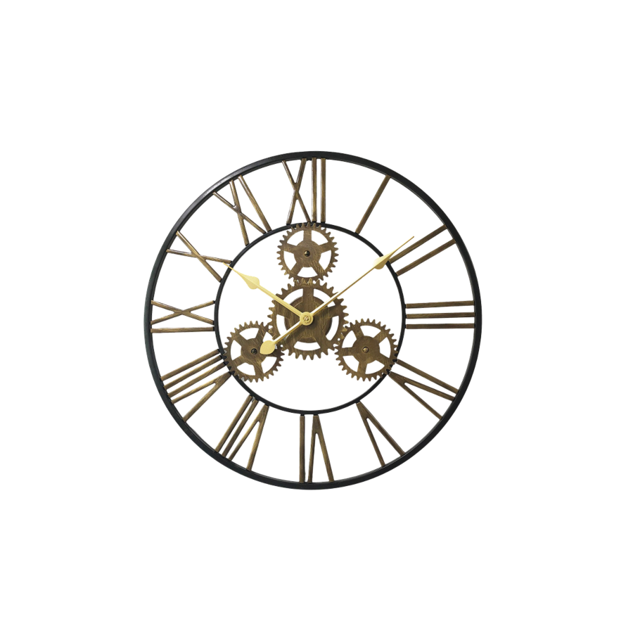 HORLOGE MURALE 60x60x4,5cm - Marron Horloges