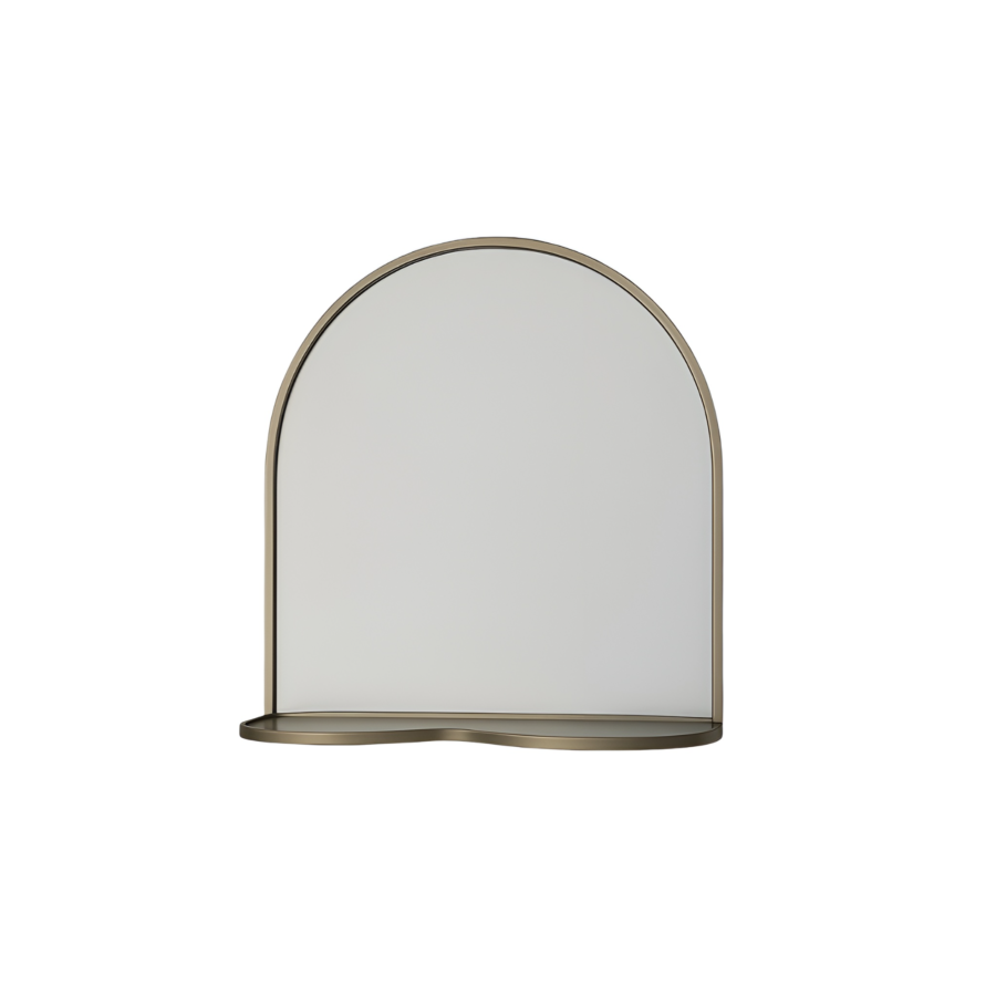 MIROIR AVEC ETAGERE PLIABLE - Doré Miroirs décoratifs