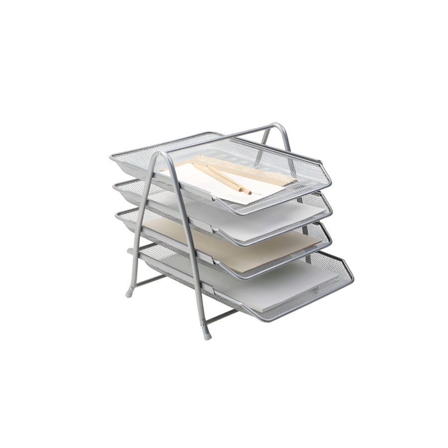 Porte-documents à 4 niveaux - Argenté Accessoires de bureau