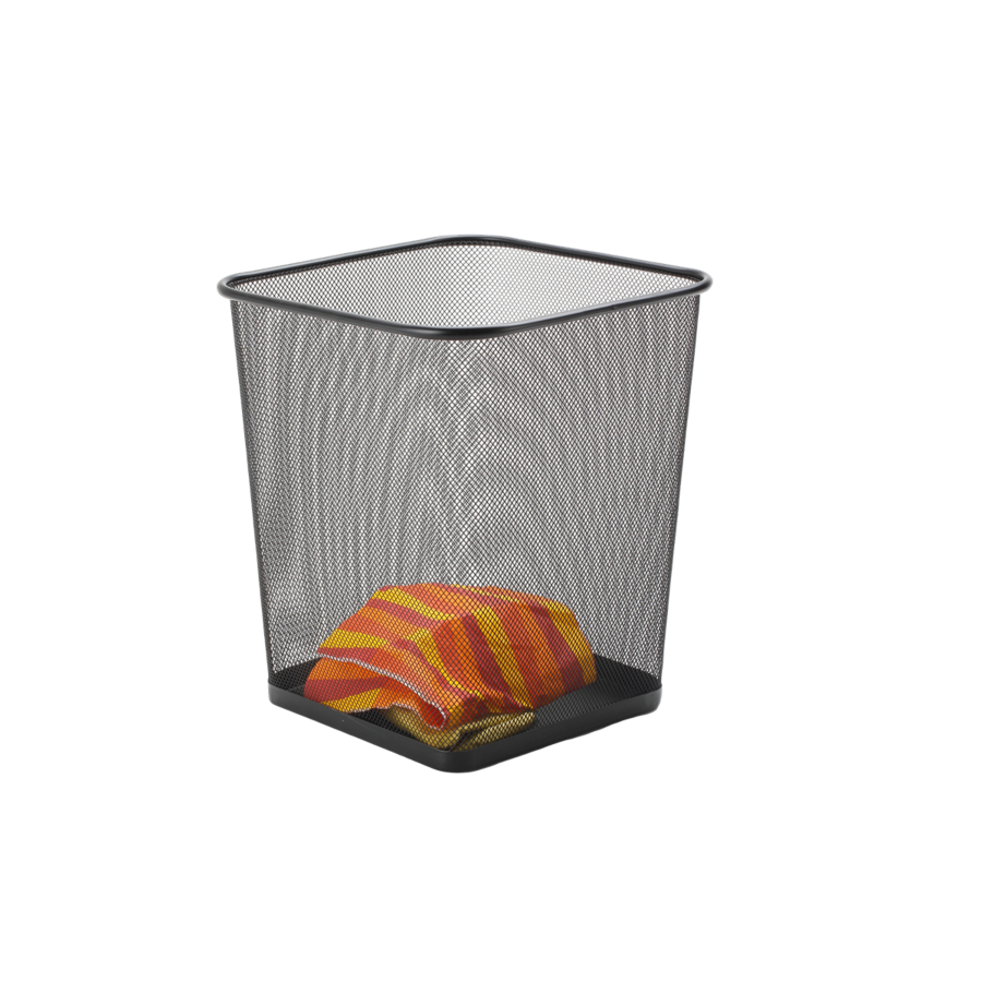 Poubelle carrée en métal - Noir Poubelles de Bureau