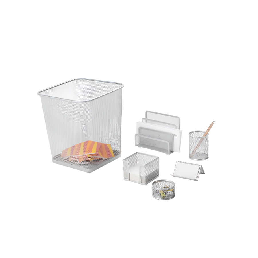 Set de 6 pièces d'accessoires de bureau - Argenté Set Accessoires Bureau