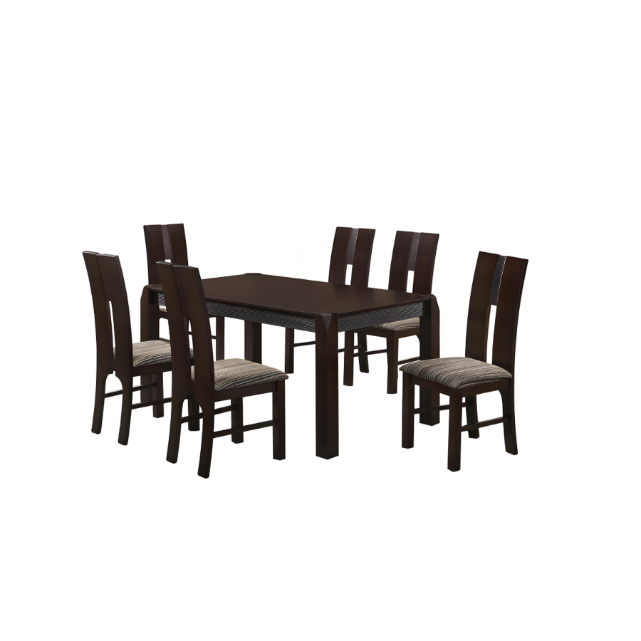SET ROBUSTA TABLE + 6 CHAISES - Marron Sets Table avec chaises