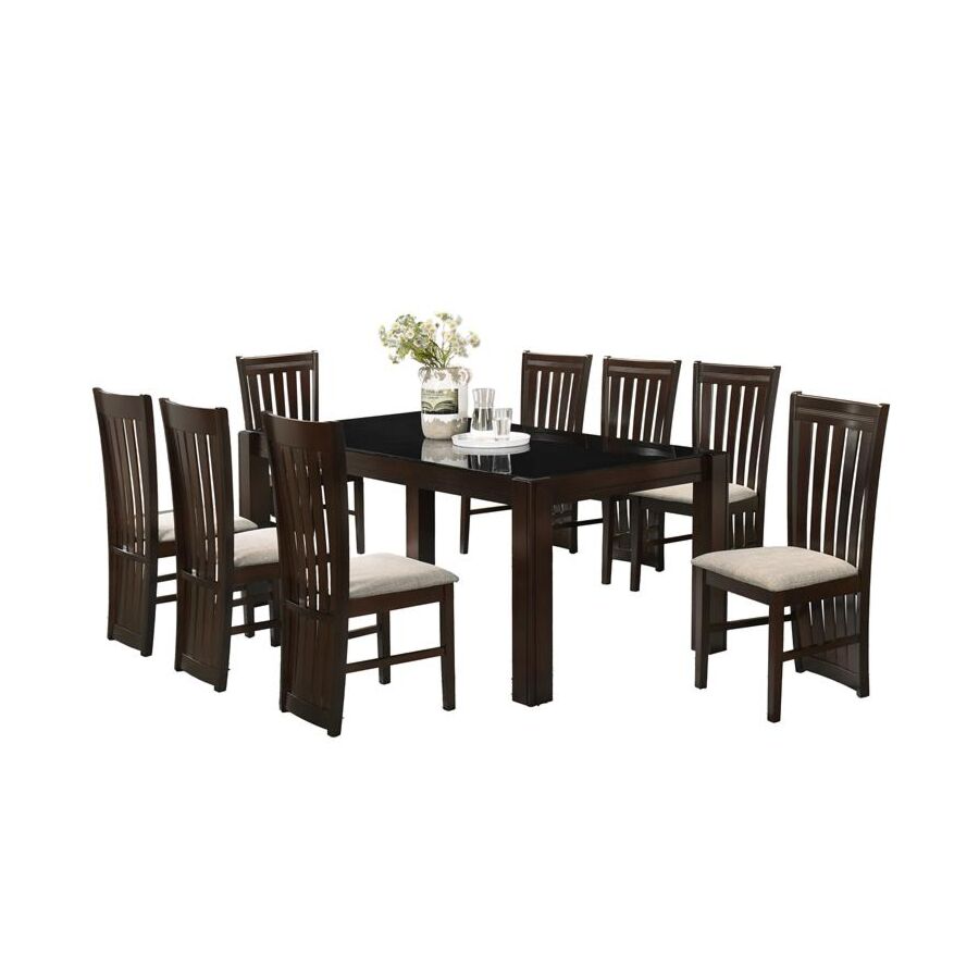 SET BARISTA TABLE + 8 CHAISES - Marron Sets Table avec chaises