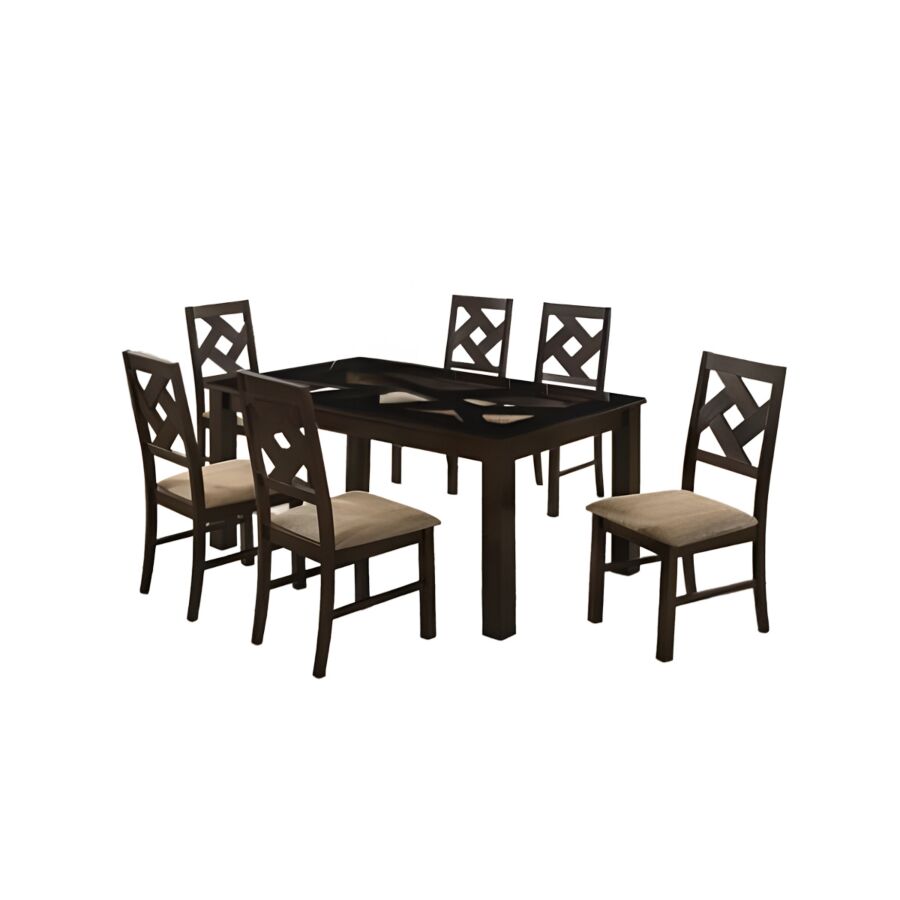SET SAVEUR TABLE + 6 CHAISES - Marron Sets Table avec chaises