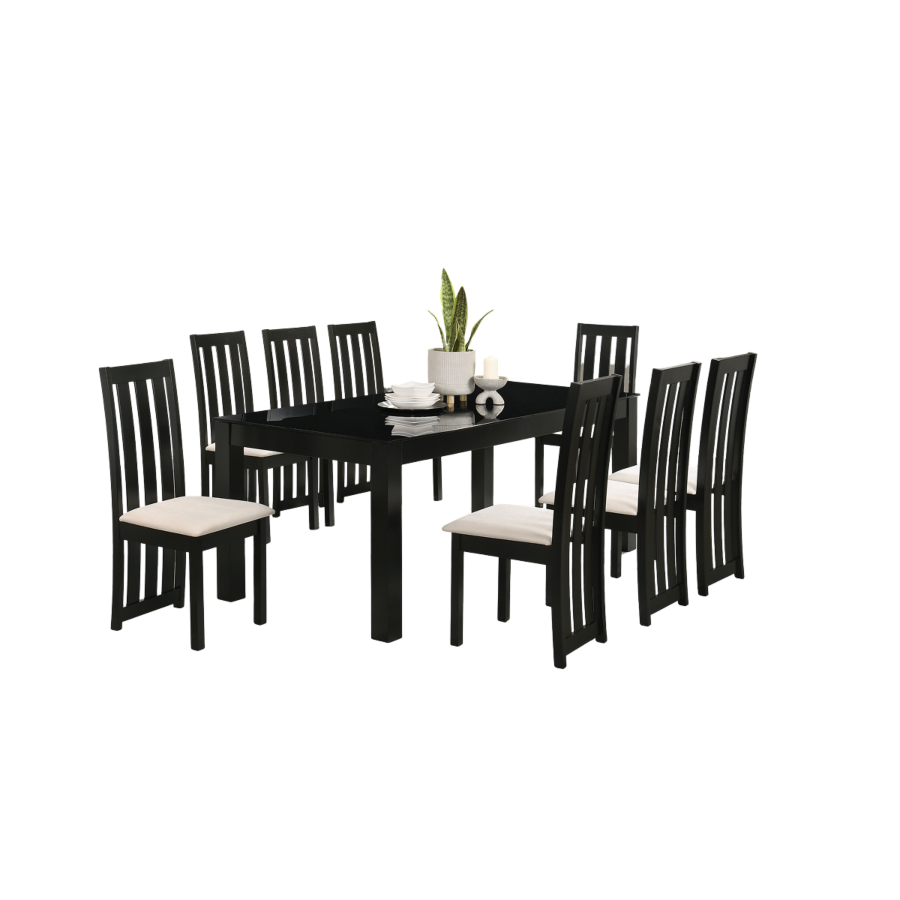 SET ROAST TABLE + 8 CHAISES - Wengé Sets Table avec chaises