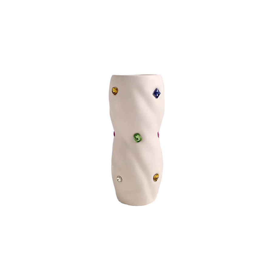 VASE En Céramique - Blanc Soldes été
