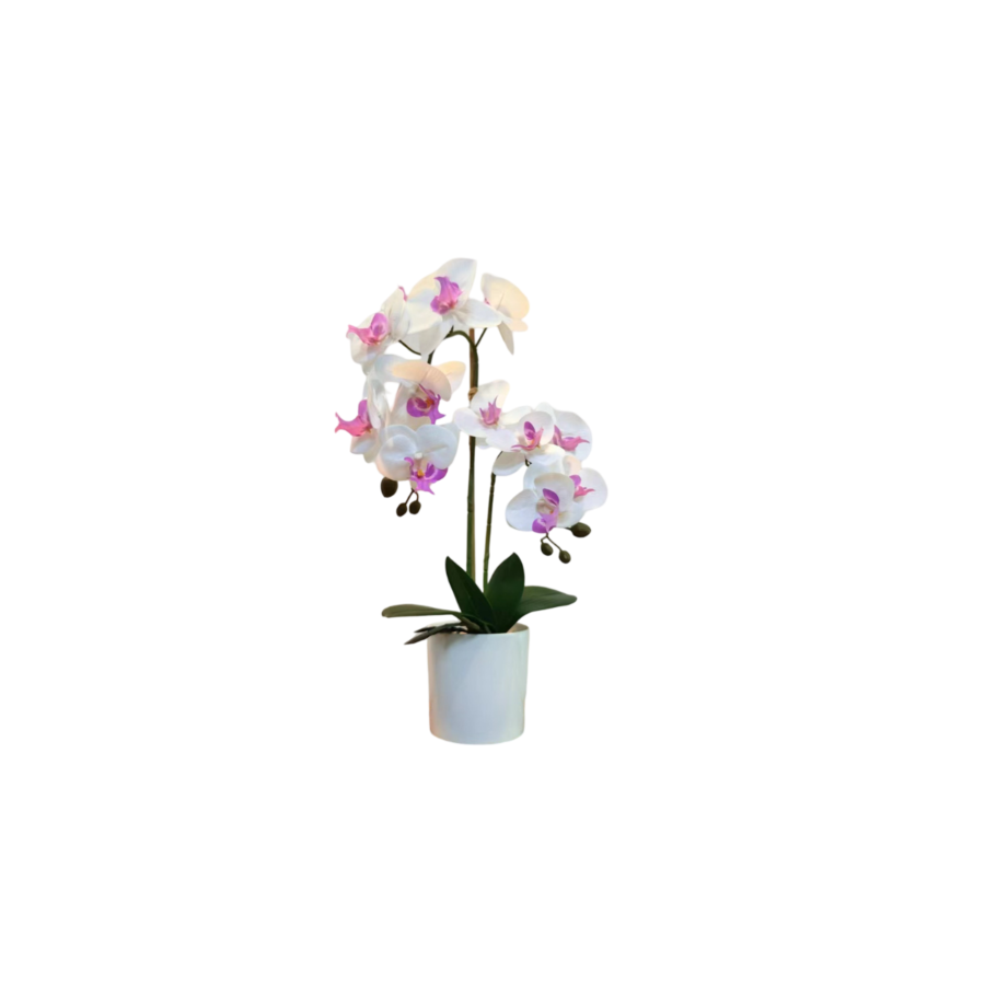 ORCHIDÉE ARTIFICIELLE EN POT 25x25x50cm - Blanc Plantes et fleurs artificielles