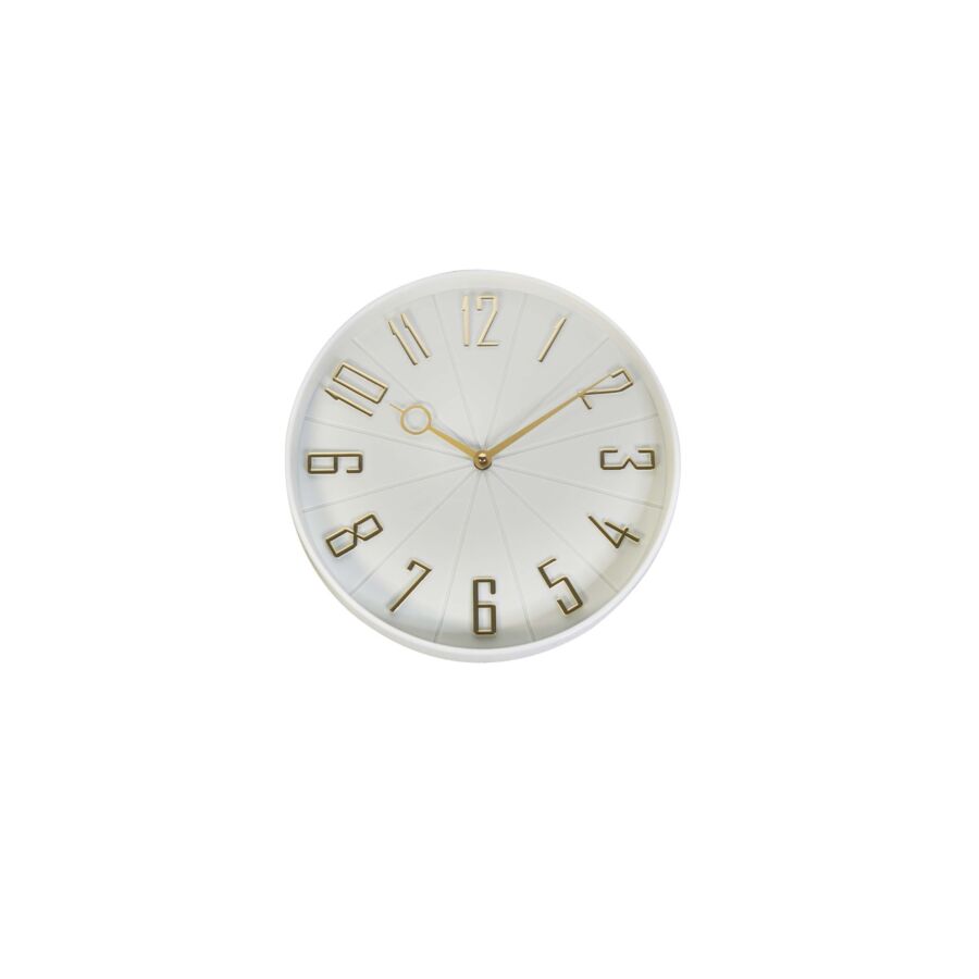 HORLOGE MURALE 30.6x30.6x4.5cm - Blanc / Doré Horloges