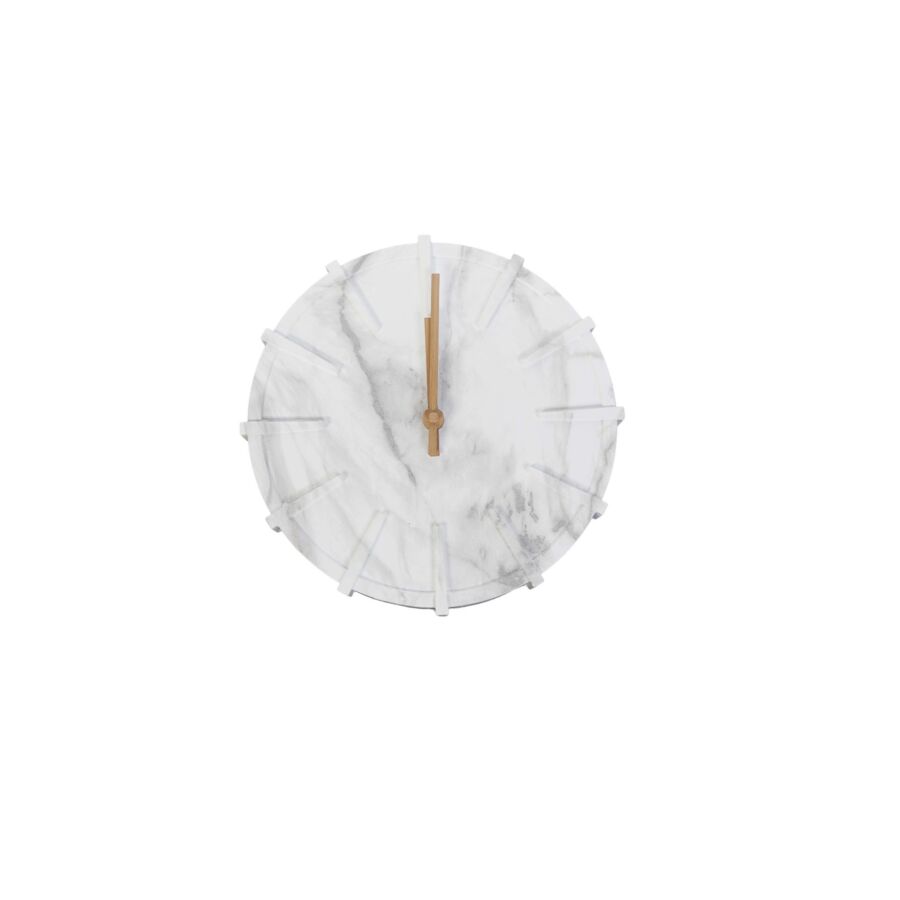 HORLOGE MURALE Effet Marbre 25cm - Blanc Horloges
