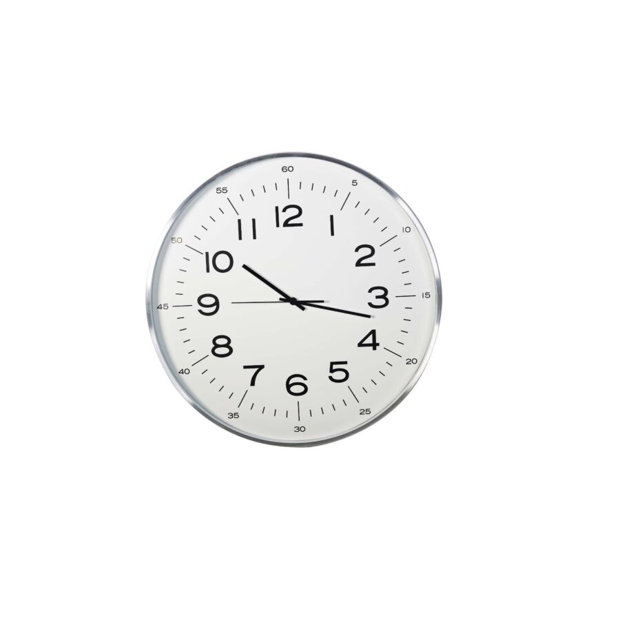 HORLOGE MURALE53.5x5.5 cm - Blanc / Argenté Horloges