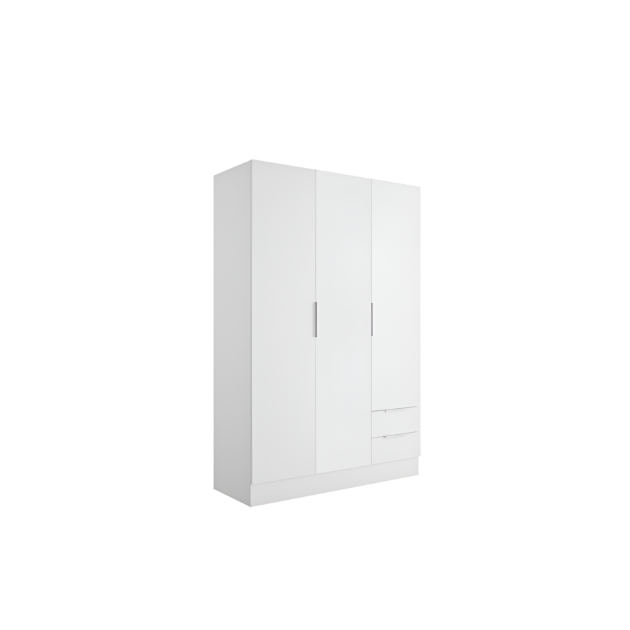 ARMOIRE ESPRESSO 3 PORTES + 2 TIROIRS - Blanc Armoires de rangements