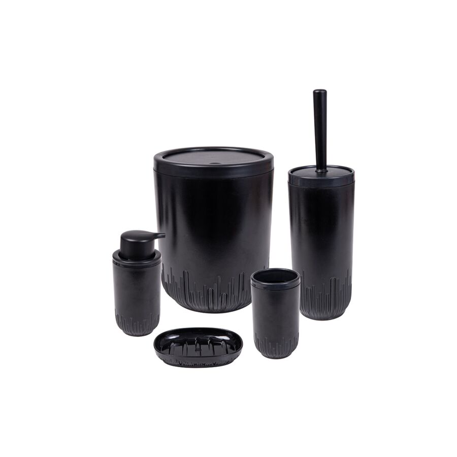 Set de salle de bain 5 pièces - Noir Accessoires salle de bain