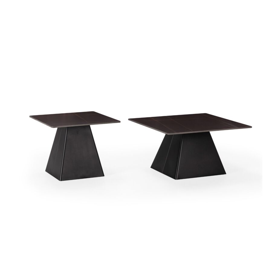 Set De 2 Tables Basses Carrées MERVE - Noir Table basse