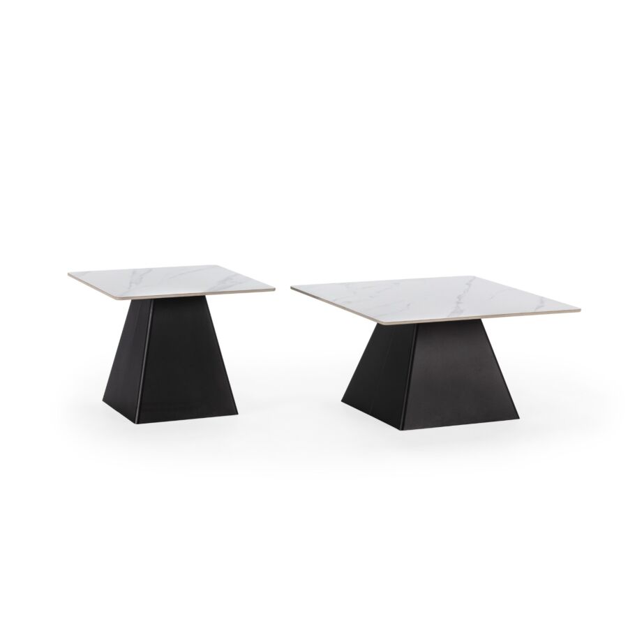 Set De 2 Tables Basses Carrées MERVE - Blanc Mat Table basse