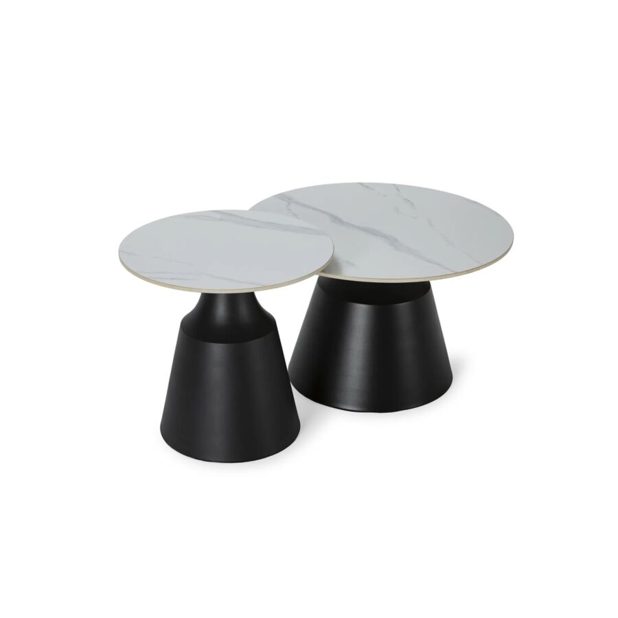 Set De 2 Tables Basses RILEY - Blanc Brillant Table basse